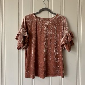 Blush velvet shirt